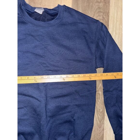 Gildan Heavy Blend Crewneck Sweatshirt M Navy Blue Cotton For Men - Picture 4 of 6